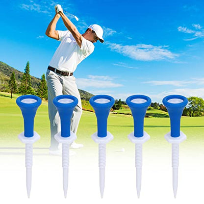5 PCS Adjustable Sport Tees | Reduce Friction Plastic Tees for Training/Competition | Soft Rubber Head Cover, Hex Nut Adjustment | Sport Training Supplies for Men/Women/Youth