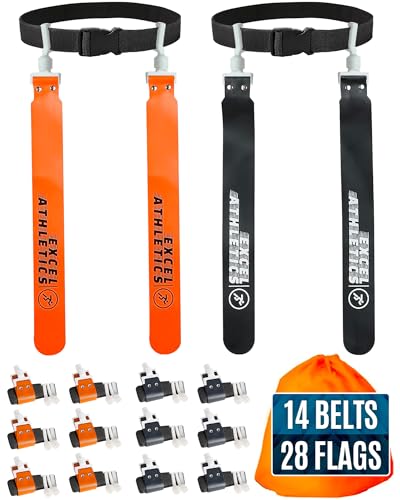 Adjustable Flag Football Set Youth, Kids & Adult with 14 Belts & 28 Flags