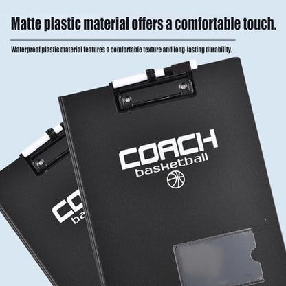 Basketball Clipboard Multi-Court White Board for Coaches, Magnetic Dry Erase Coaching Whiteboard with Upgraded Equipment - Magnets, 2 Marker Pens, Eraser, Training Essentials Coaches Gifts