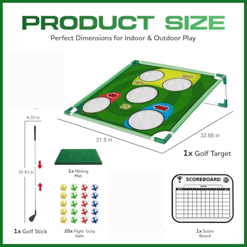 Golf Gift for Men – Portable Backyard Golf Chipping Game for Family, Indoor & Outdoor Lawn Game with Carry Bag, Fun Party Game, Father's Day, Birthday for Golfers