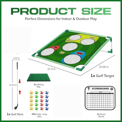 Golf Gift for Men – Portable Backyard Golf Chipping Game for Family, Indoor & Outdoor Lawn Game with Carry Bag, Fun Party Game, Father's Day, Birthday for Golfers