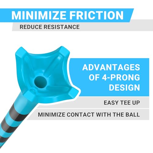 Professional Plastic Golf Tees 50/60/100 Pack (3-1/4" or 2-3/4"), Enhanced Durability & Stability, Engineered to Minimize Friction and Side Spin - color: Blue 3-1/4" (100pcs)