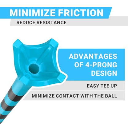 Professional Plastic Golf Tees 50/60/100 Pack (3-1/4" or 2-3/4"), Enhanced Durability & Stability, Engineered to Minimize Friction and Side Spin - color: Blue 3-1/4" (100pcs)