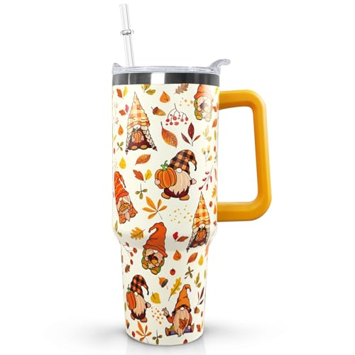 Ceovfoi 40 oz Fall Gnome Tumbler Insulated Stainless Tumbler, Fall Travel Coffee Cup Water Botter, Autumn Fall Gift for Thanksgiving Christmas - color: Fall Gnome
