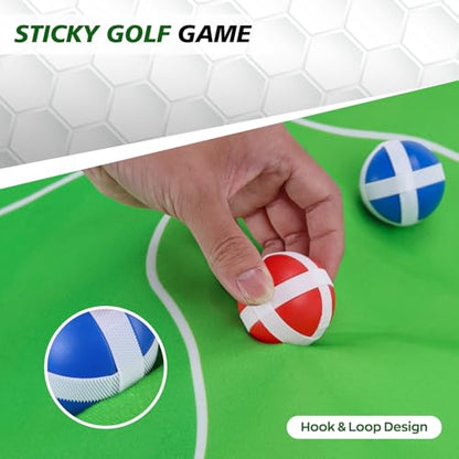BaiYuan Golf Chipping Game Set for Dads & Junior Golfers, Indoor, Outdoor Backyard & Lawn Fun with 2 Golf Clubs, 24 Sticky Balls, Putting Mat & Carry Bag, Family Yard Target Game - size: 71"x71"