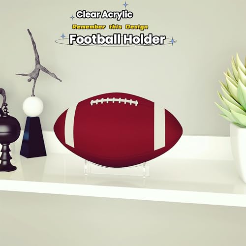 Football Stand Holder, 2-Pack Acrylic Display Stand for Rugby Ball, Clear Rack for Memorial Sports Gloves, 5.9x3.5x1.3 inch - size: 5.9x3.5x1.3 inch