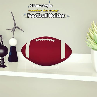 Football Stand Holder, 2-Pack Acrylic Display Stand for Rugby Ball, Clear Rack for Memorial Sports Gloves, 5.9x3.5x1.3 inch - size: 5.9x3.5x1.3 inch