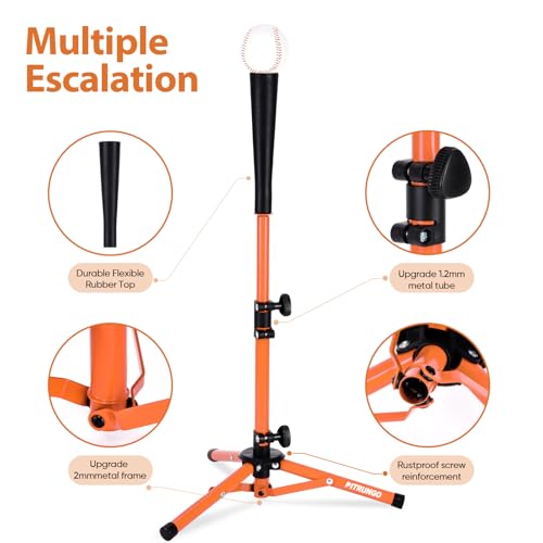 Baseball Softball Tee for Kids Toddles Youth Batting Hitting Tee T Ball Set Stand for Baseball Trainer Easy Adjustable Height 20.5''-29.5''Portable w/Carry Bag for Indoor Outdoor