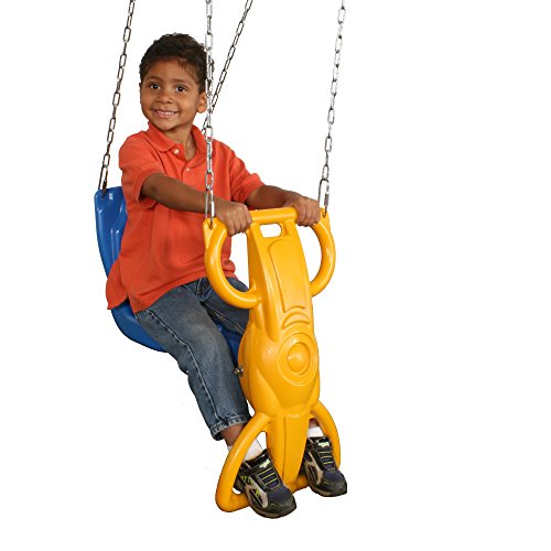 Swing-N-Slide Wind Rider Glider Swing, No Swing Hangers Yellow/Blue, 72" H x 14" W x 25" L