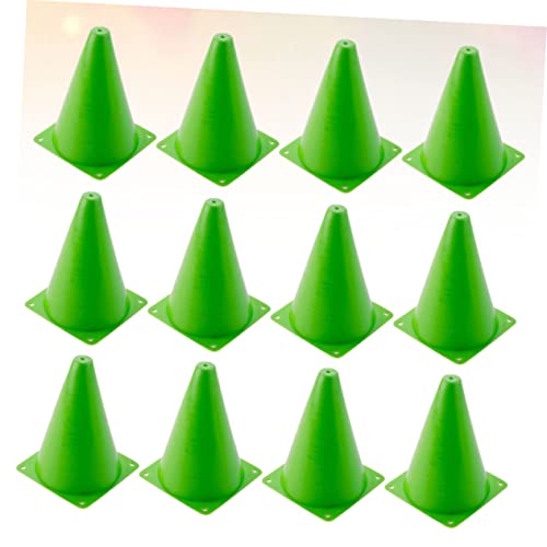 VANZACK 12pcs Soccer Training Cones Plastic Football Roadblock Markers for Agility Drills Sports Training and Outdoor Games Green