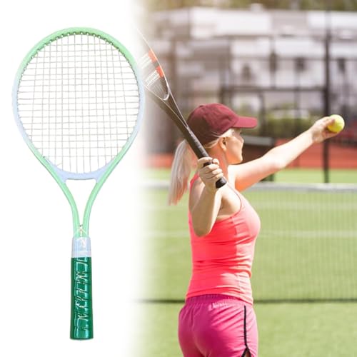 predolo Tennis Racket Featuring Comfortable Grip and Nylon Strings for Beach Practice, Green