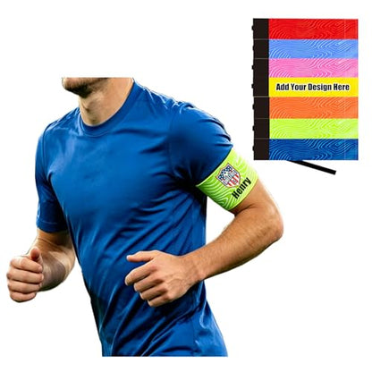 Personalized Captain Arm Bands,Custom Captain Arm Bands with Text/Logos,Custom Soccer Captain Arm Bands for Adult Children - color: Style 1