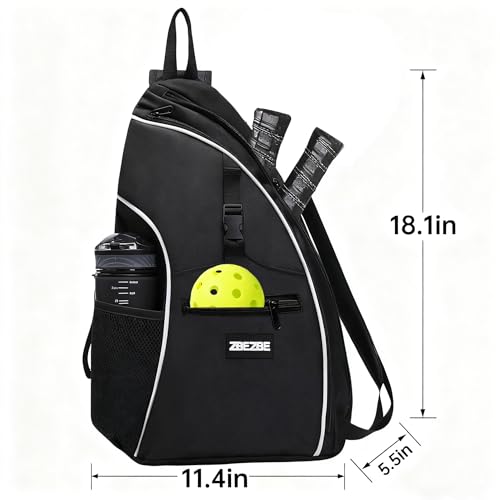 Pickleball Bag, Pickleball Backpack with Water Bottle Holder for Men and Women - color: Black