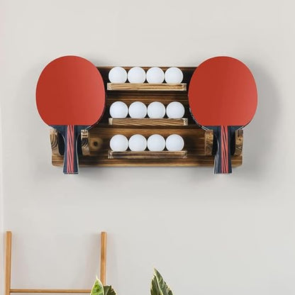 Pong Paddle Organizer – Wall Mounted Sports Storage Rack, Ball Holder Display, Space Saving Design | Neat Equipment Arrangement for Table Tennis Rooms Clubs Homes