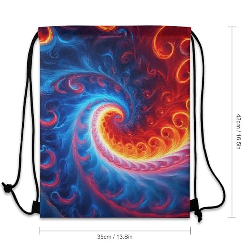Water Resistant Drawstring Backpack Gym String Bag with Compartment for Yoga Swimming Beach Sports Unisex, Trippy Tie Dye Bags - color: Picture (1019)