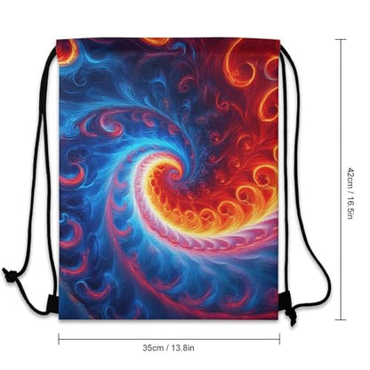 Water Resistant Drawstring Backpack Gym String Bag with Compartment for Yoga Swimming Beach Sports Unisex, Trippy Tie Dye Bags - color: Picture (1019)