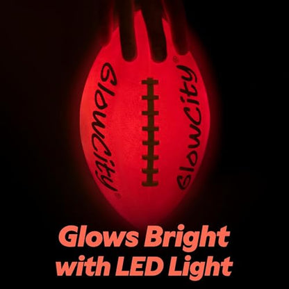 GlowCity Glow in The Dark Football - Size 3/6 Light Up Ball Gifts for Kids, Junior & Teens - Bright Football for Night Outdoor Games - Sports Birthday Gift Ideas for Boys Ages 6 7 8 9 10 11 12 13 14 - size: Size 3 (Kids/Pee Wee), style: Rubber (Pump + Box