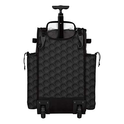Boombah Rolling Superpack 2.0 3DHC Baseball/Softball Gear Bag - 23-1/2" x 13-1/2" x 9-1/2" - Multiple Colors - Telescopic Handle and Holds 4 Bats - Wheeled Version - color: Black