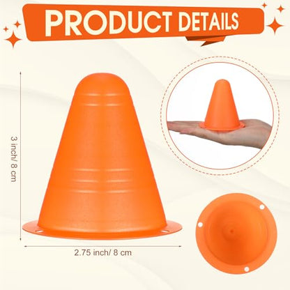 Syhood 240 Pcs 3'' Mini Agility Cones for Kids Soccer Cones for Training Construction Basketball Practice Equipment Plastic Field Marker Cone for Roller Skating Outdoor Indoor Sports Activity