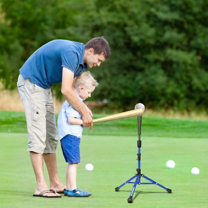 BaseGoal Batting Tee Baseball Tee,Softball Travel Portable Tee Tripod Stand Rubber Tee for Batting Training Practice with Carrying Bag - color: Blue, style: New Tee