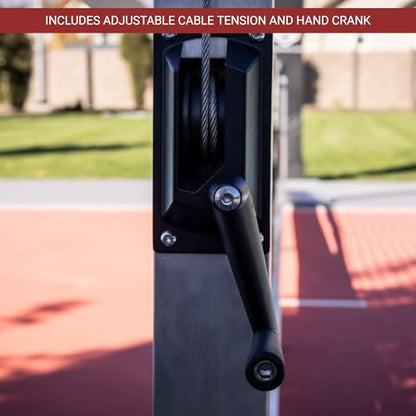 Dominator Surface Mount Pickleball System - Includes Two Heavy Duty Pickleball Posts with Net and Concrete Bolts - Aluminum, Rust Free, and Follows USAPA Standards