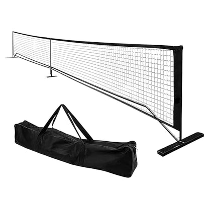 Tennis Net, Soccer Barrier, Practice Net, Compact Detachable Mesh, Portable 9.5kg Structure with Carry Bag 22ft Setup for Driveway Training, Family Backyard Indoor Matches - color: Black
