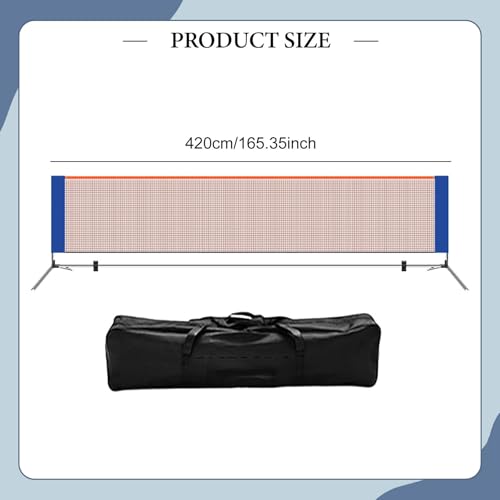 Pickleball Net Easy Install Portable Net System with Storage Bag Stable Steel Tube Lightweight PP Material Suitable for Parties Driveways Home Court - size: 4.2m