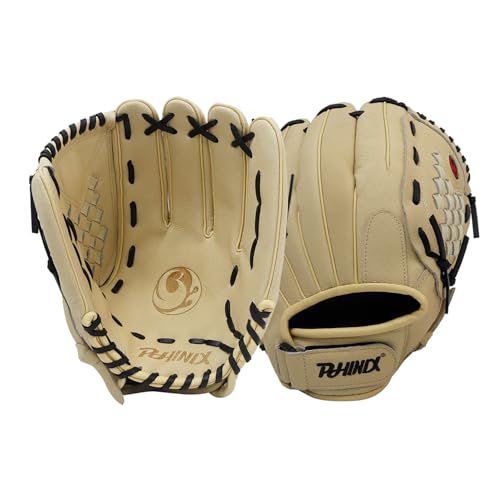 PHINIX 12 1/2 Inch Slowpitch All Pigskin Softball Gloves Multiple Colors - color: Beige