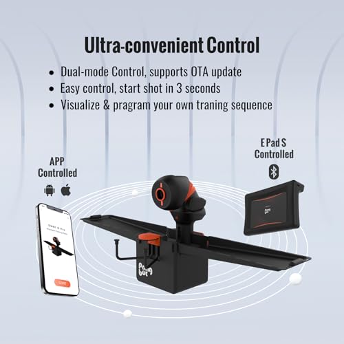 PONGBOT Table Tennis Robot with Net, Automatic Ping Pong Machine, E-Pad/APP Control, 396 Pre-Saved Ball Trajectories, Programmable Drills