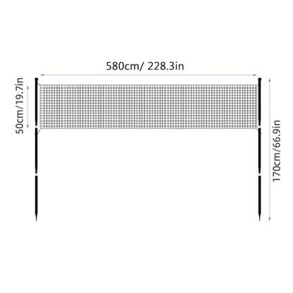 Portable Outdoor Volleyball Net Set 19ft Easy Set Up Volleyball Net System with Adjustable Poles, Soft Volley Ball, Pump, Boundary Line, Carry Bag for Backyard, Beach,