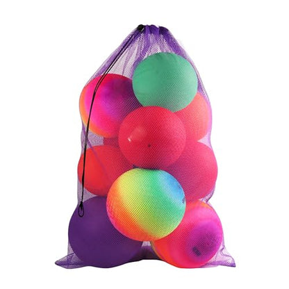 GSE Games & Sports Expert 24x36/30x40 X-Large Mesh Sports Equipment Drawstring Bag for Soccers, Basketballs, Footballs - color: Purple, style: 36"x24" - 1 Pack