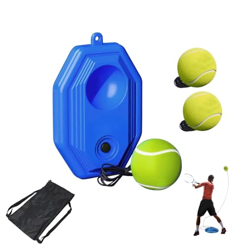 Tennis Ball Training Baseboard, 2026 Upgrade Solo Tennis Rebounder Trainer Equipment for Beginners- Portable Self-Practice Baseboard with Anti-Twist Design & Mesh Bag, for Backyard Parks
