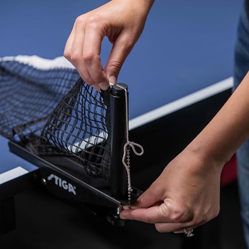 STIGA Premium Clipper Regulation Table Tennis Net and Post Sets - Easy Set Up and Spring Activated Clip ping Pong net Set