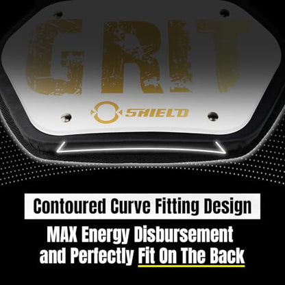 O Shield Golden Cross Chrome Football Back Plate, Lower Back Pads for Football Players, Rear Protector, Cross Series - size: Youth (Weight less than 180 Pounds), style: Grit White