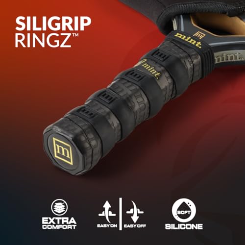 Siligrip Ringz Racket, Non-Slip Silicone Pickleball Paddle Grip Bands, Vibration Dampening Overgrip Alternative for Pickleball, Padel, Tennis, Badminton & Squash, 4 Pack - color: Black