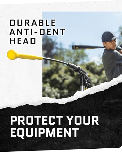 SKLZ Hurricane Baseball and Softball Swing Trainer, Adjustable Power Band System with Anti-Dent Ball Head, Height 23 to 38 Inches, Solo Hitting Practice for Youth Ages 14 and Under