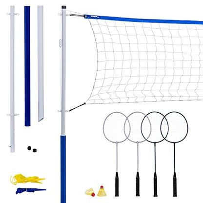 Franklin Sports Badminton Set - Portable Badminton Set - Adult and Kids Badminton Net - Perfect Backyard/Lawn Game - Includes 4 Badminton Racquets - Recreational - style: Recreational