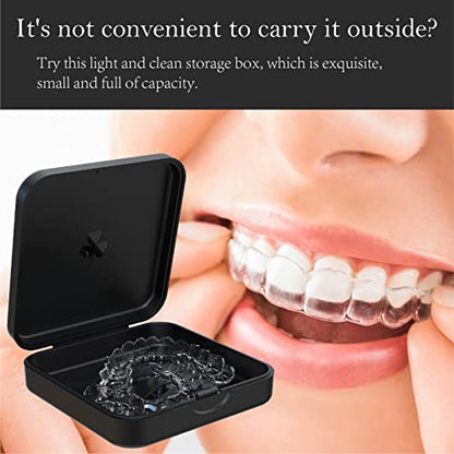 Retainer Case, ARGOMAX Aligner Case, Braces Box, 2 Piece Orthodontic Box (Black). - color: Black