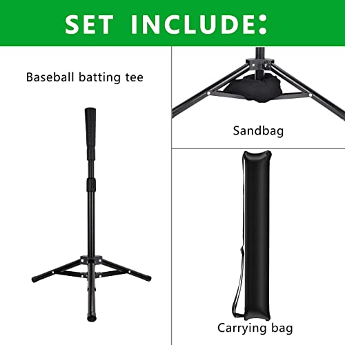 Hikeen Baseball Tees - Batting Tee with Portable Tripod Stand for Softball Hitting Training, Includes Carrying Bag - style: tee