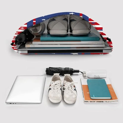 Patriotic Stars Stripes 4th of July Drawstring Bag, Memorial Day Independence Day Red Blue Waterproof Drawstring Bckpack for Gym Sports, Sackpack Bag with Front Zipper Pocket and Inside Zipper Pocket - color: Stars Stripes