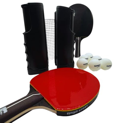Gagasport Retractable Ping Pong Net Set – Portable Table Tennis Net, 2 Paddles, 6 Balls, Carry Case – Indoor Outdoor Ping Pong Set for Travel, Compact & Adjustable Net for Any Table