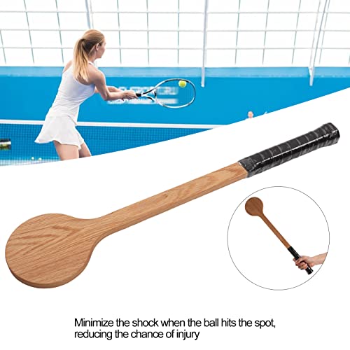 Cryfokt Wooden Tennis Spoon Sticking Practice Tennis Racket Accurately Tennis Pointer Improve Sweet Spot Trainer with Storage Bag for Sports Swing Practice Training Aid - color: 60cm
