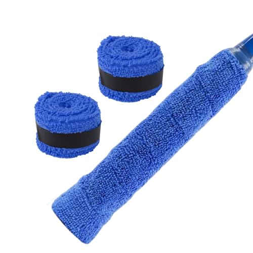 2 Pcs Tennis Racket Grip Tape, Towel Tennis Overgrip Tape, Anti-Slip Absorbent Grip, Racket Overgrip Tape,9 Colors - color: Blue