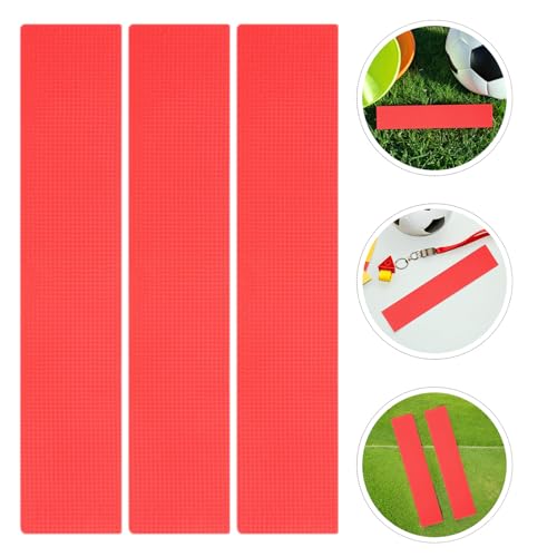 Toyvian 12pcs Court Line Markers Flat Crimson Sports Ground Marking Discs Football Soccer Tennis Field Training Kit for Outdoor Use