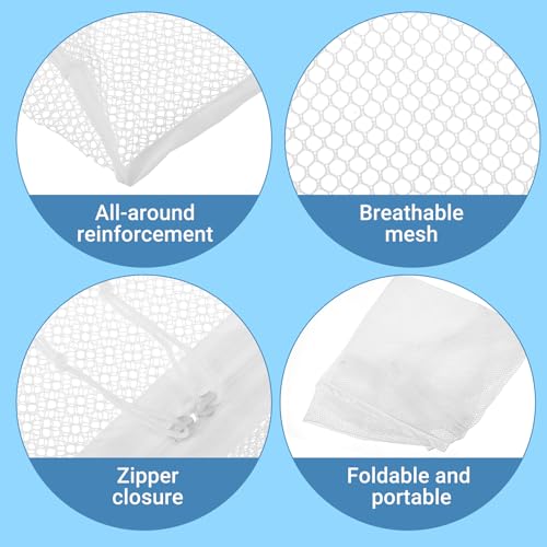 Molain 2 PCS Ball Pit Balls Bag, Mesh Ball Bag for Storage Pool Ball 16.5 x 8.3 x14.6 Inches Durable Nylon Zipper Bag Foldable Organizer for Playpen Home Travel (Only Storages Bag,No Ball)
