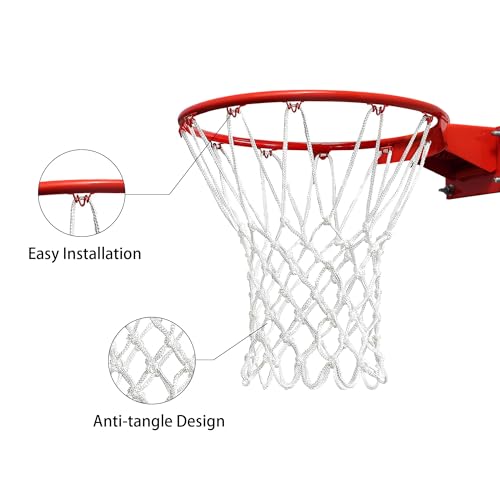 Basketball Net 2 Pack Basketball Net Chain Replacement Basketball Hoop Net 12 Loops White fits Standard Indoor or Outdoor