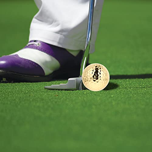 2-Layer Gold Golf Practice Balls Training Aid for Putting Game Lightweight Design for Indoor/Outdoor Use for Golf Enthusiasts