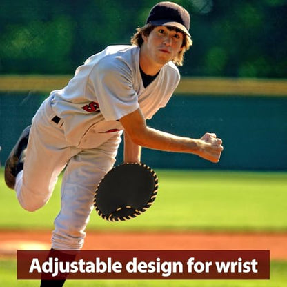 VioraWhite Pancake Baseball and Softball Training Glove with Practice Foam Ball - Flat & Soft Premium PVC Fielding Gear for Right-Hand Throw, Great Choice for Teens - color: Black