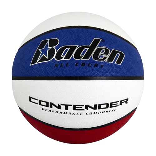 Baden Contender Indoor/Outdoor Composite Basketball - color: Red/White/Blue, size: 29.5-Inch