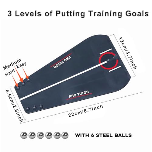 Golf Putting Tutor, Golf Hitting Mat, Putting Mirror Training Aid, Puttout Circuit Trainer Groove, Putt Out Train Align Eyes Practice, Putter face, Alignment Starting Line Impact Stroke Path Motion